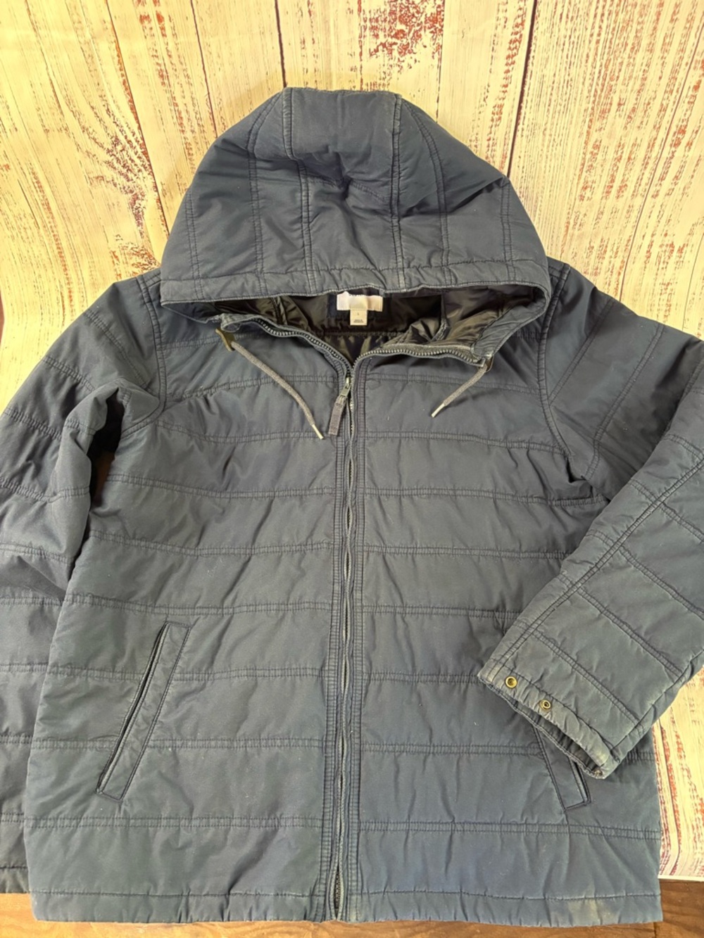 Old Navy Quilted Hooded Puffer Jacket in Navy